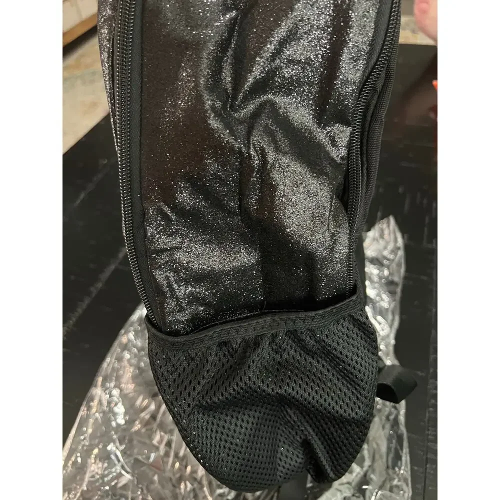 New Black Glitter Cheer Coach Backpack Megaphone Embroidered Pom Pom Keychain